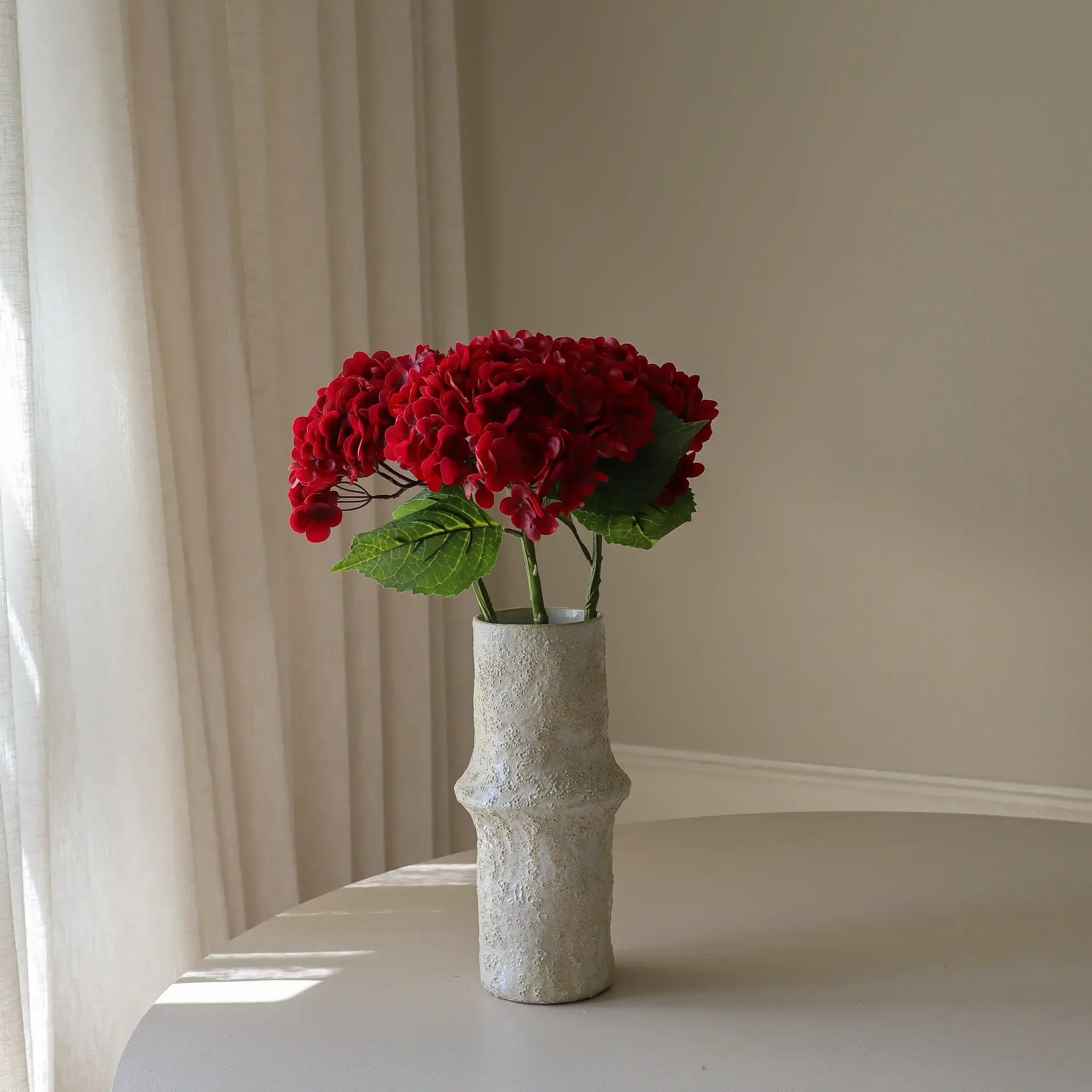 Hydrangea artificial flower, Red, 51 cm, 1 pc Botané