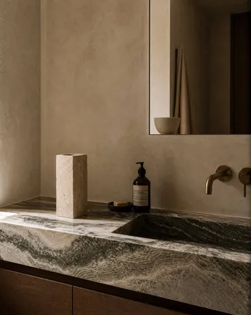 Limestone Edge marble vase - Medium, 30 cm - Botané