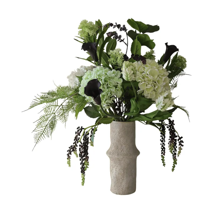 Moonlit Garden artificial bouquet - Hydrangea-parrot tulip-calla, 106 cm, 17 pcs - Botané