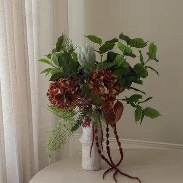Noir Botanica artificial bouquet - Hydrangea-calla-anthurium 112 cm, 15 pcs - Botané