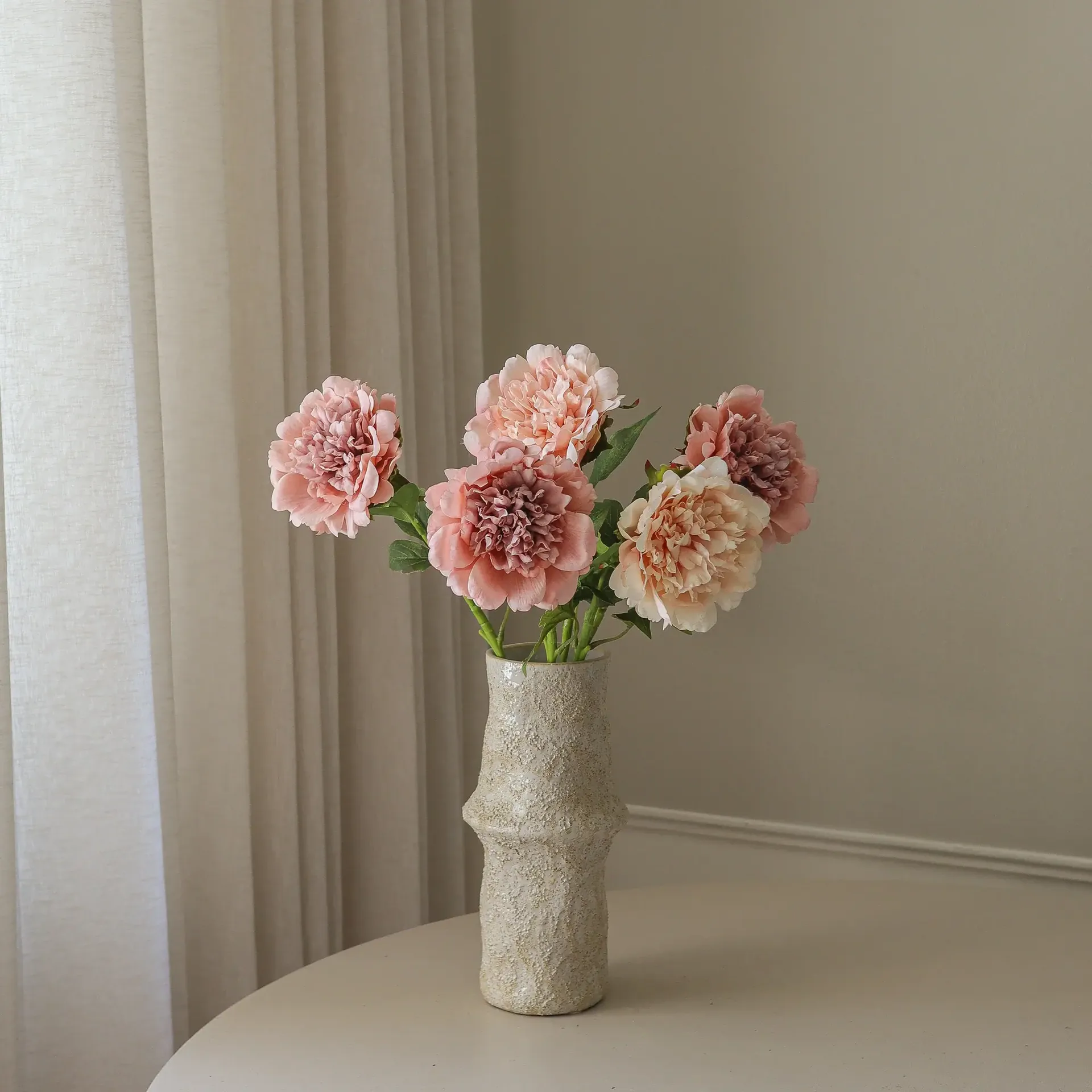 Peony artificial bouquet, Dusty, 5 pcs Botané