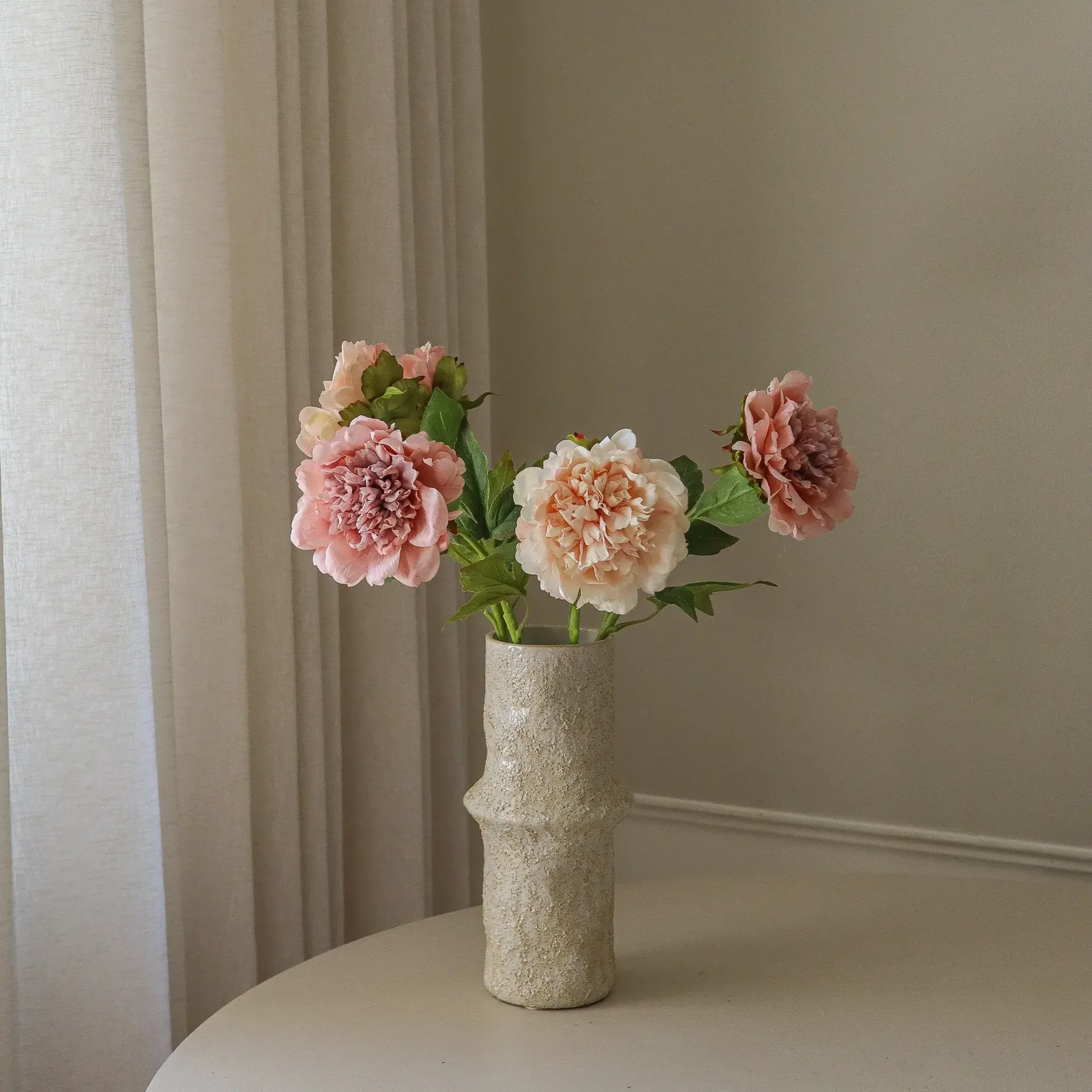 Peony artificial bouquet, Dusty, 5 pcs Botané
