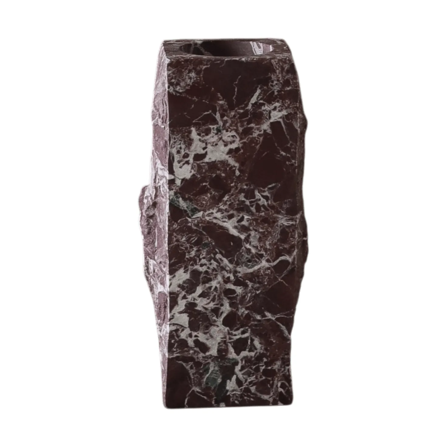 Rosso Levanto Edge marble vase, Small, 25 cm Botané