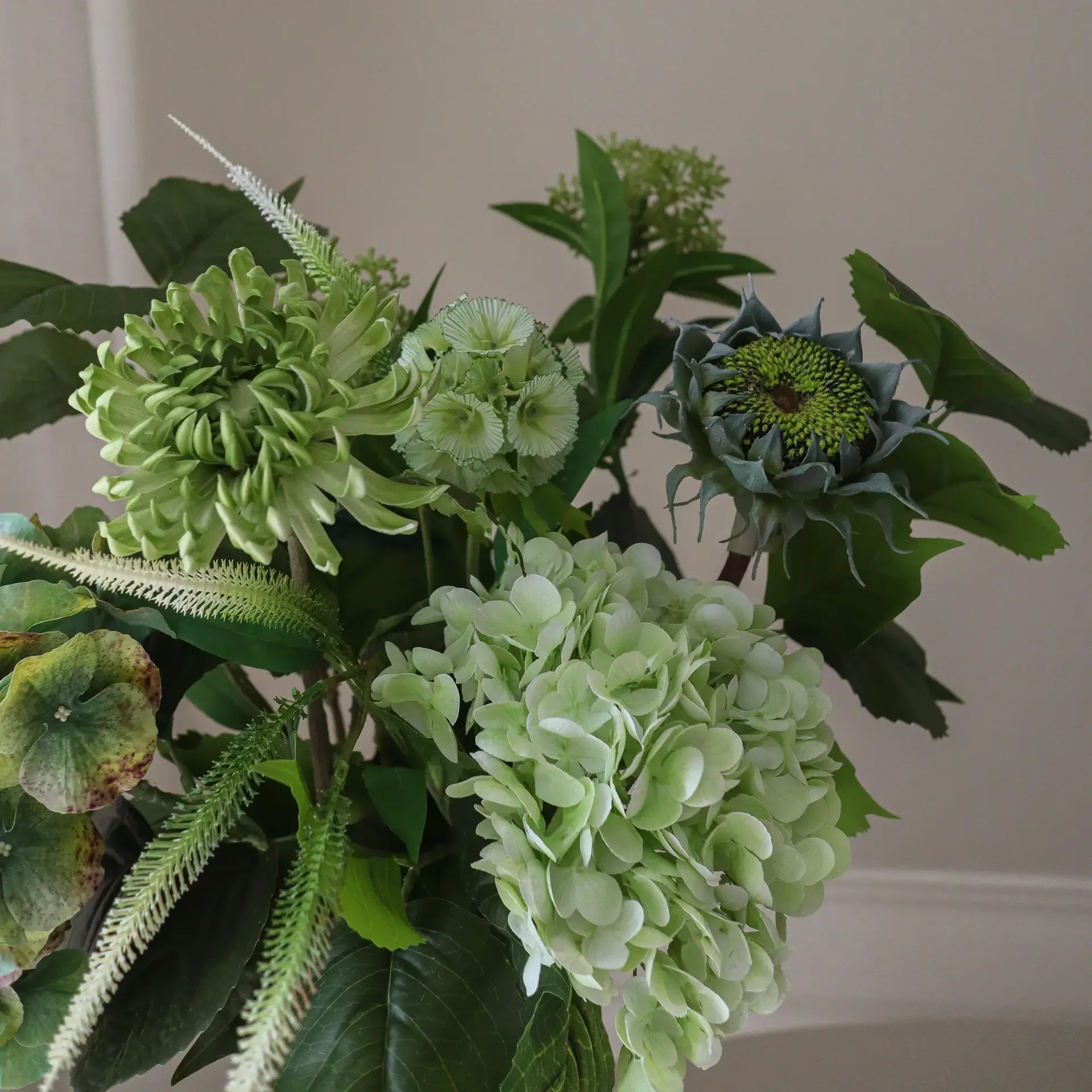Sage Garden artificial bouquet, Hydrangea–semi-cactus dahlia 112 cm, 10 pcs Botané