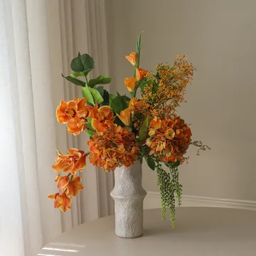 The Orangery artificial bouquet - Cymbidium orchid-gladiolus-hydrangea, 85 cm, 10 pcs - Botané