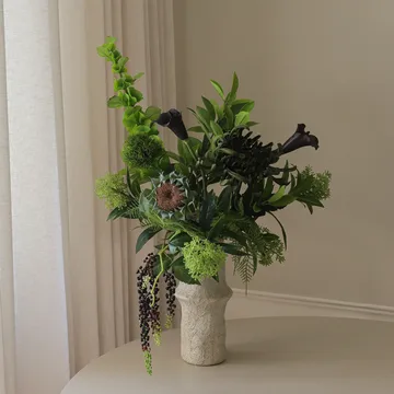 Verdant Noir artificial bouquet - Calla spider chrysanthemum autumn sunflower, 92 cm, 13 pcs - Botané