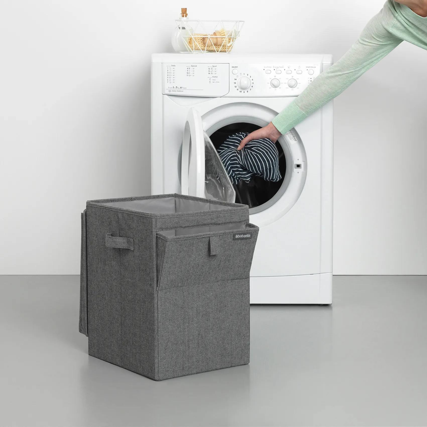Brabantia stackable laundry basket 35 l., dark grey Brabantia