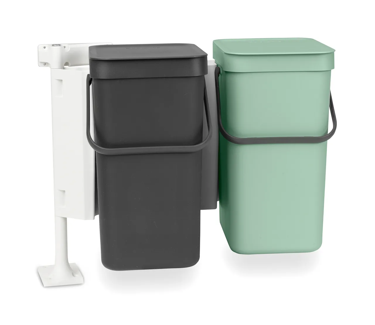 Built-in System Sort & Go 2x12L, Dark gray & jade green Brabantia