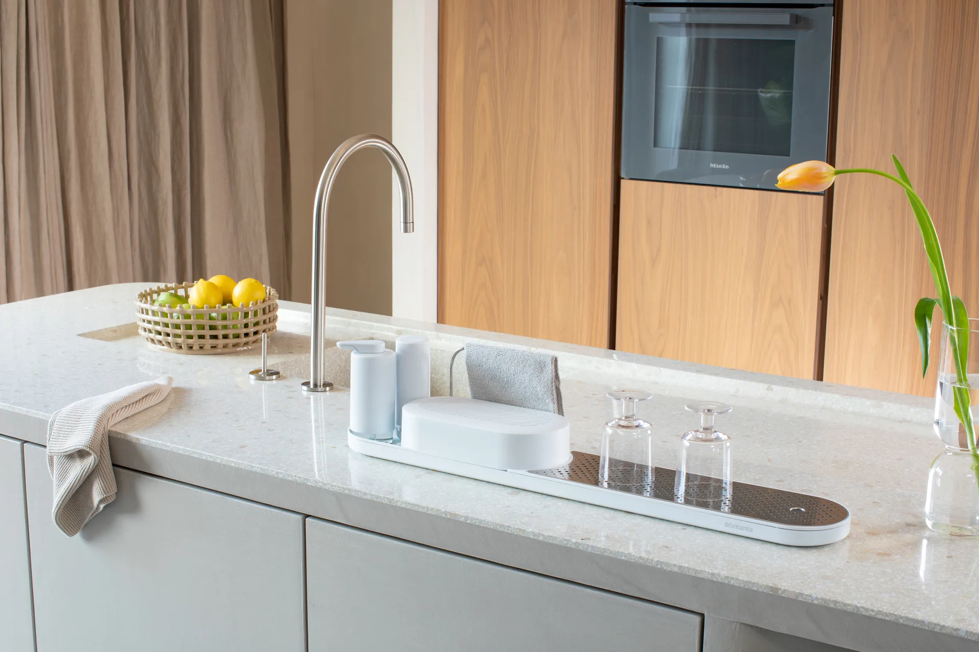SinkStyle sink organiser set 4 pieces, Mineral Fresh White Brabantia