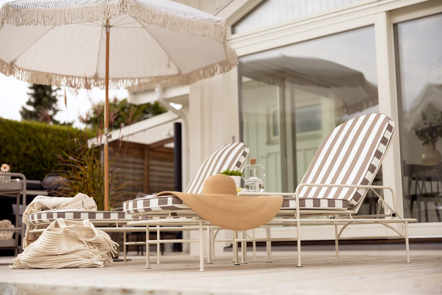 Arts daybed 196x96 cm, Soft White-beige stripes Brafab