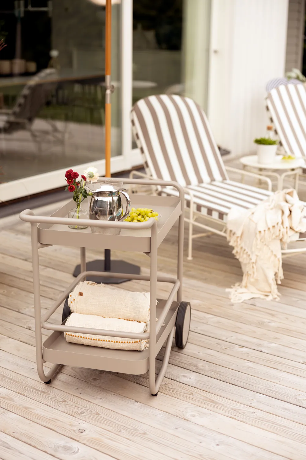 Arts daybed 196x96 cm, Soft White-yellow stripes Brafab
