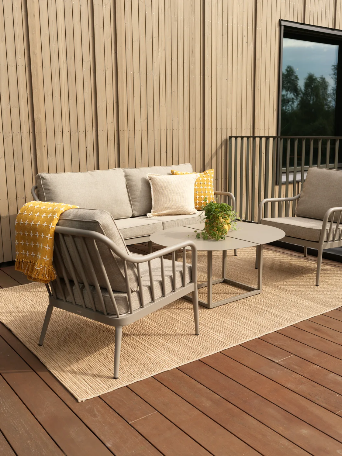 Coleville sofa, Khaki-burlap beige, 3-seater Brafab