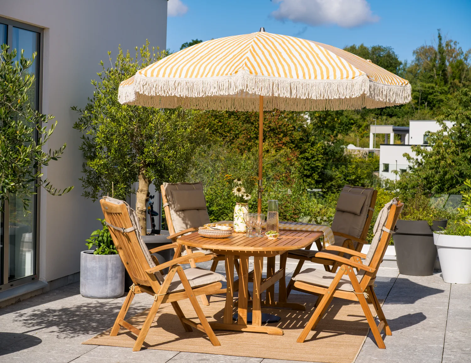 Gatsby parasol, Yellow stripe, Ø256 cm Brafab