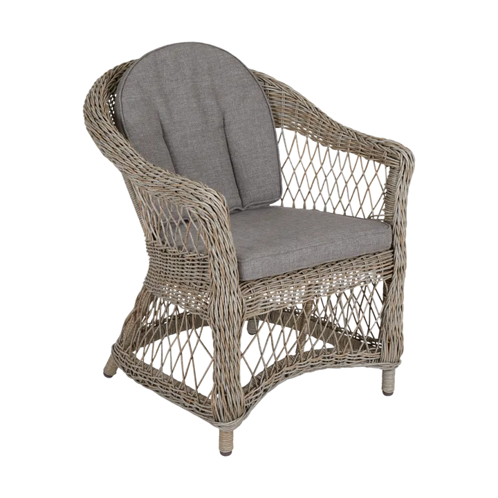 Kamomill armchair with seat and back cushion - Beige-sand - Brafab