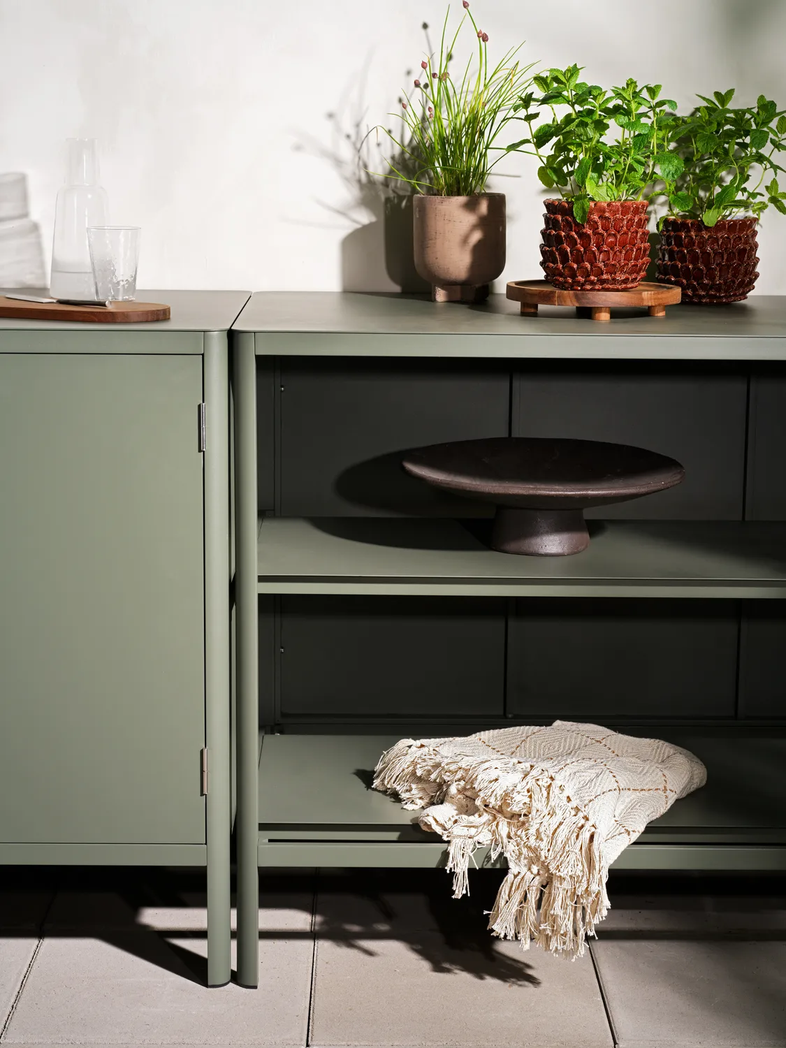 Kelia outdoor kitchen base cabinet with sink, Anthracite, 121x90x64 cm Brafab