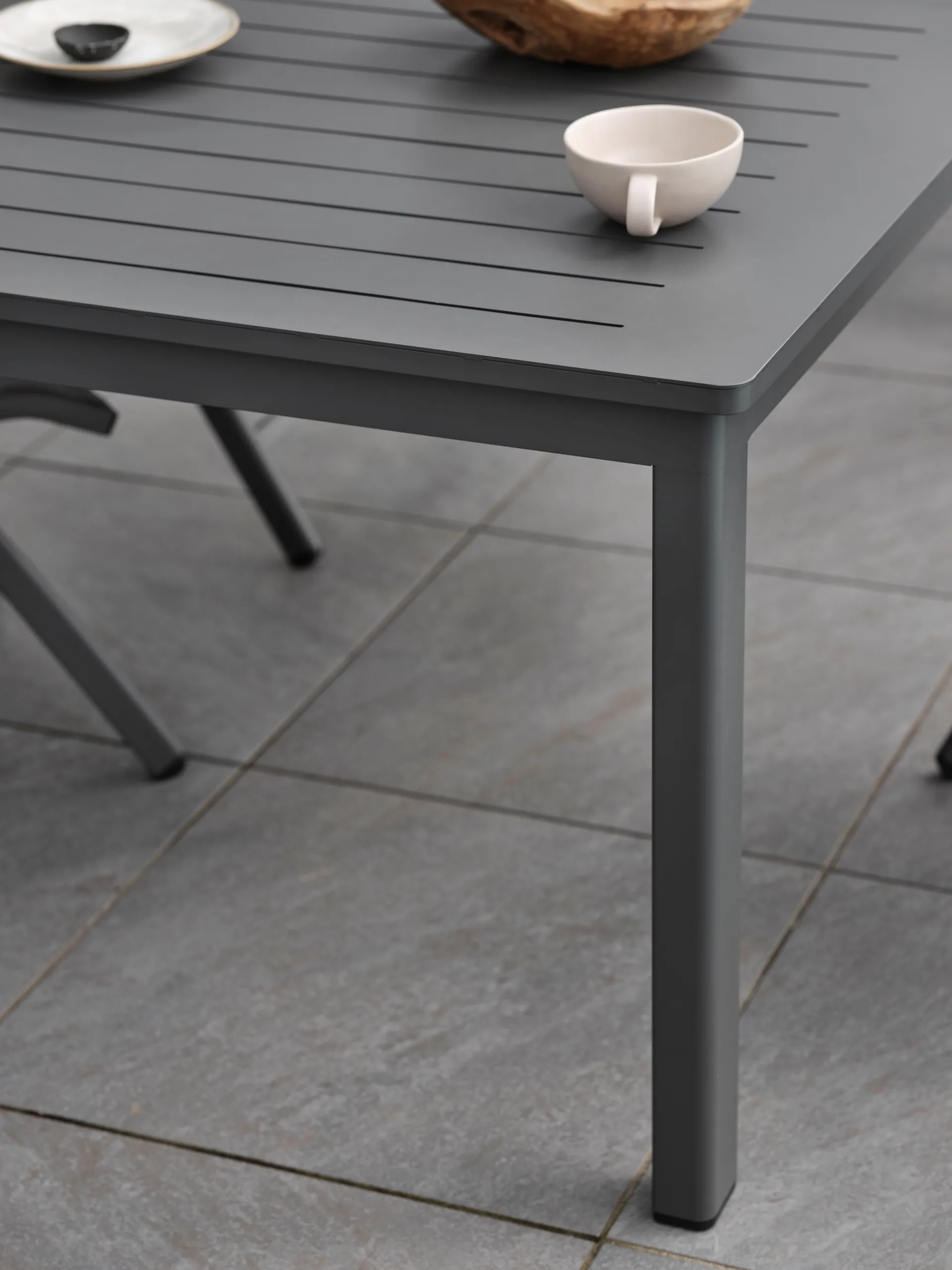 Lomma extendable dining table, Anthracite 194-312 cm Brafab
