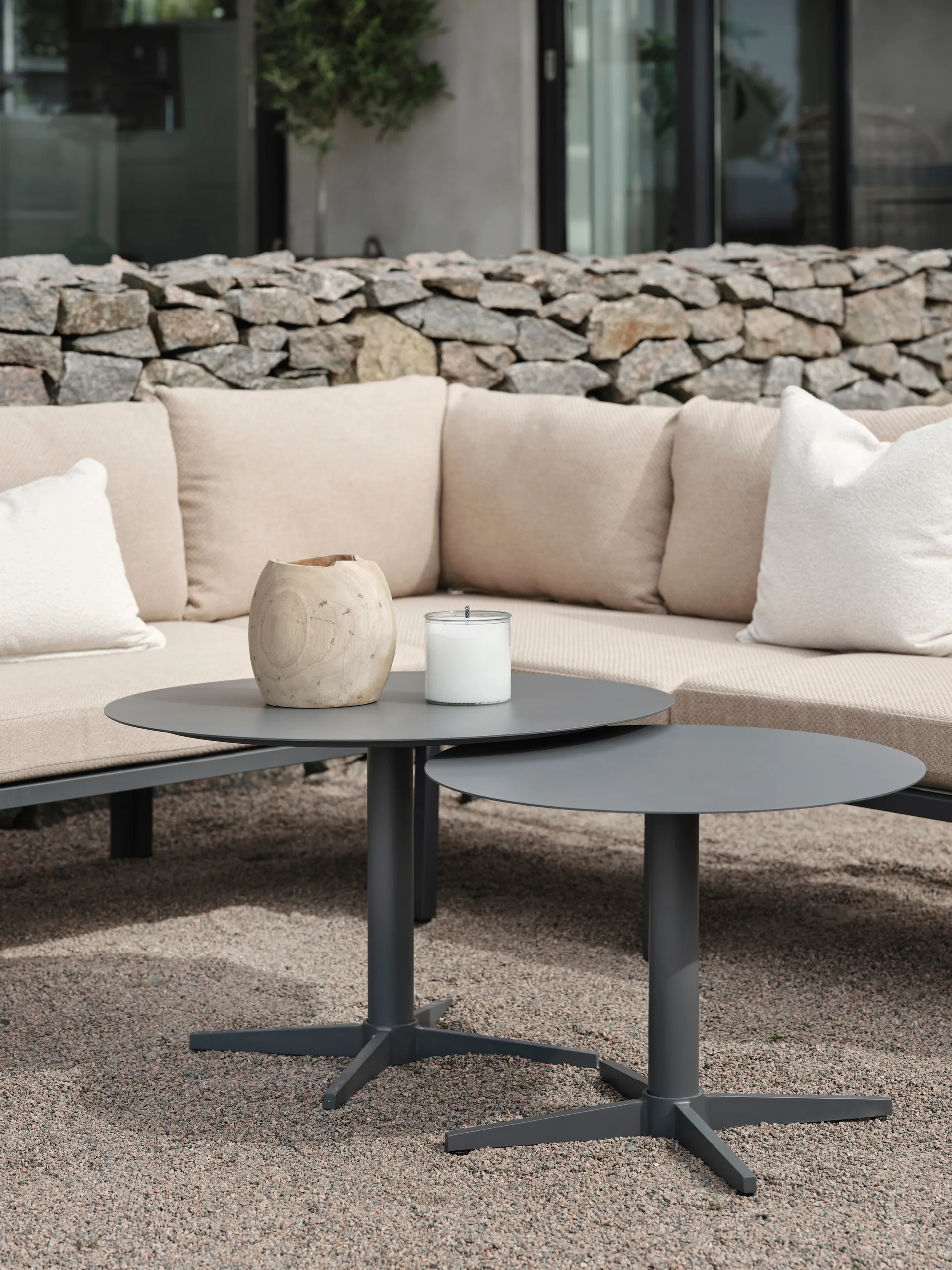 Mill coffee table, Khaki, Large Ø75 cm Brafab