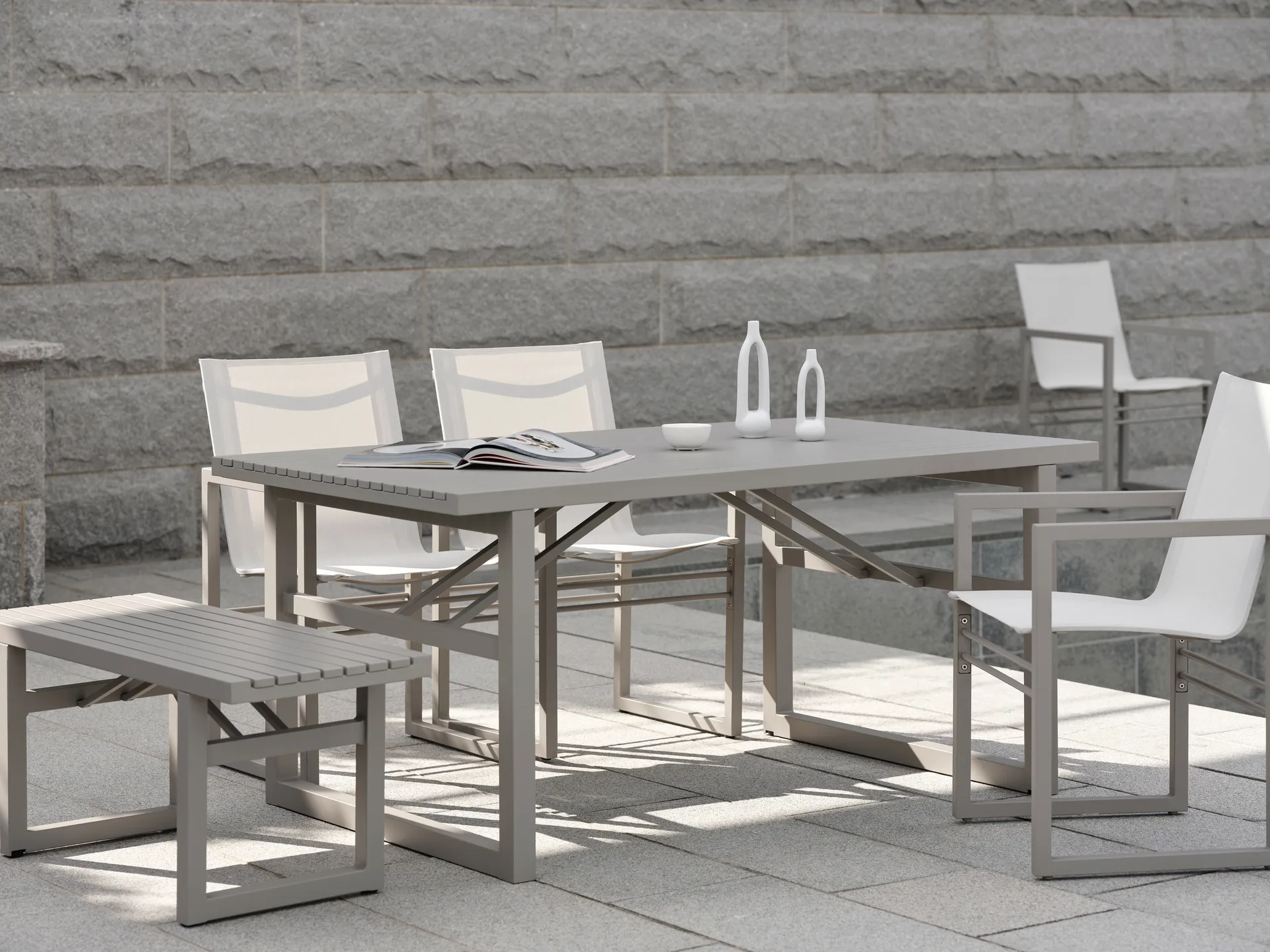 Vevi dining table, White 160 cm Brafab