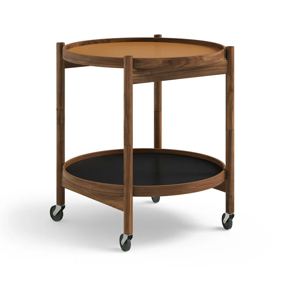 Bølling Tray Table model 50, Clay, oiled walnut stand Brdr. Krüger