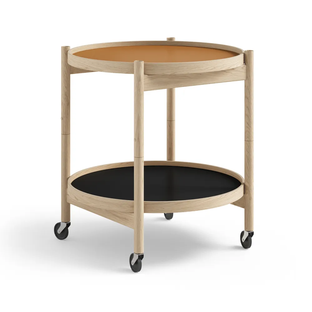 Bølling Tray Table model 50, Clay, untreated oak stand Brdr. Krüger