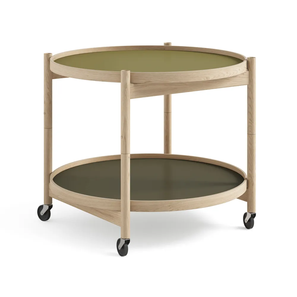 Bølling Tray Table model 60, Leaf, untreated oak stand Brdr. Krüger