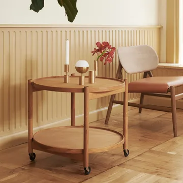 Bølling Tray Table model 60 - Stone, oiled oak stand - Brdr. Krüger