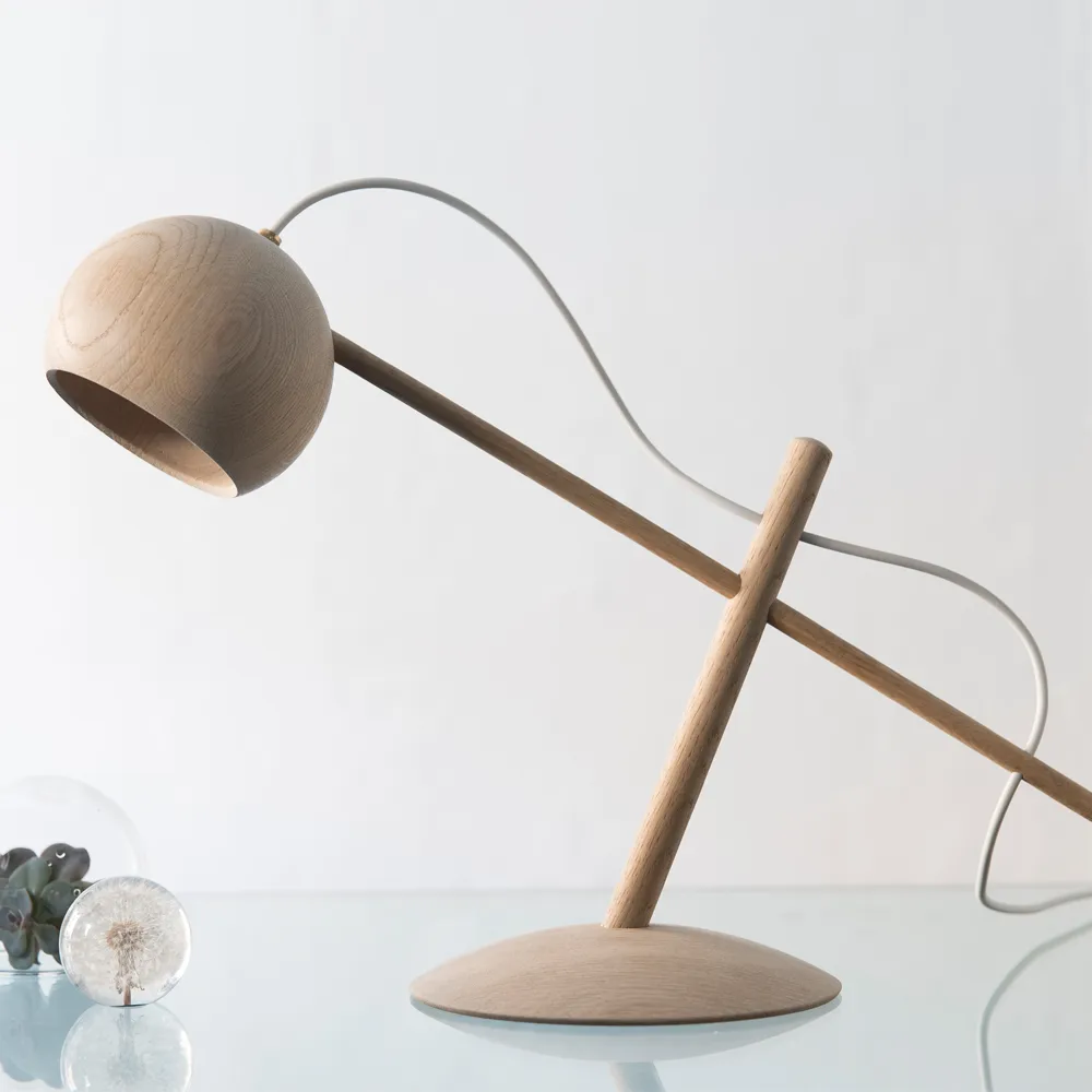 Lune table lamp, Smoke oiled oak Brdr. Krüger