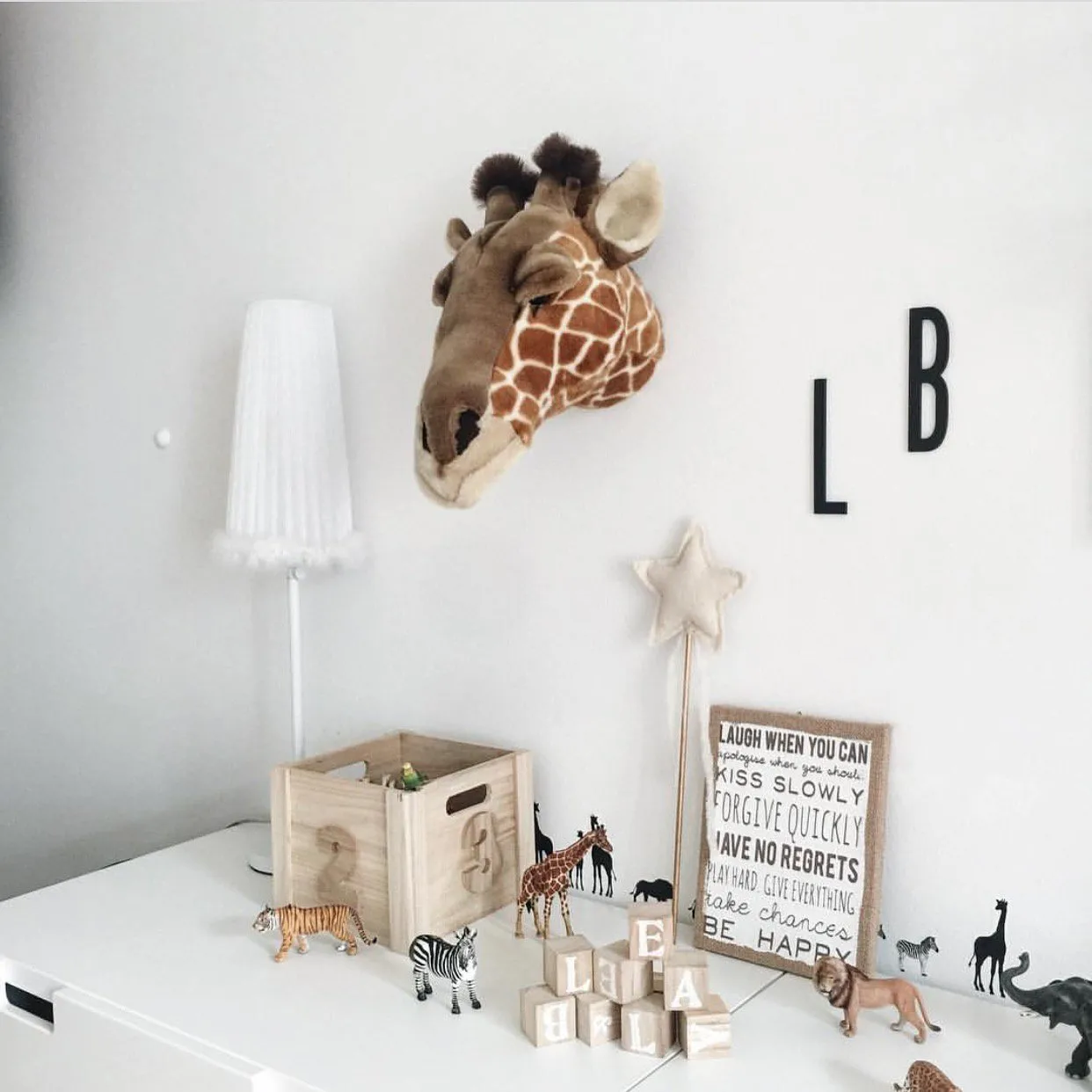Stuffed giraffe head for wall, giraffe Brigbys
