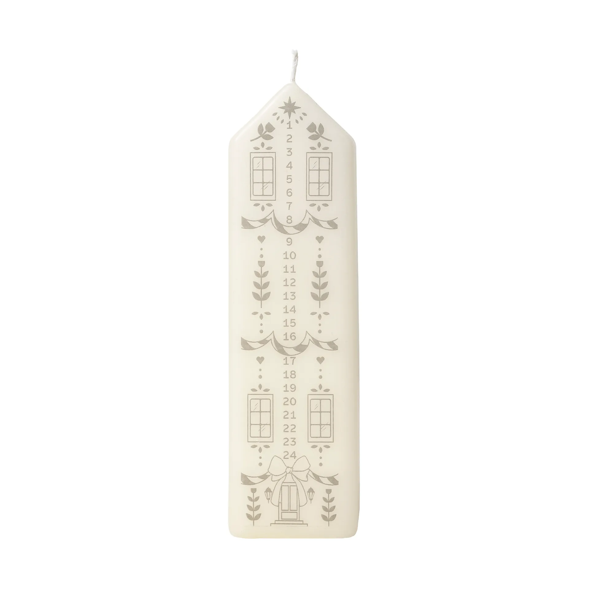 Casa advent candle, White-Silver Broste Copenhagen