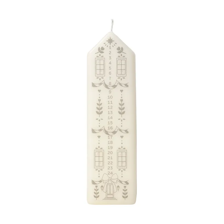 Casa advent candle - White-Silver - Broste Copenhagen