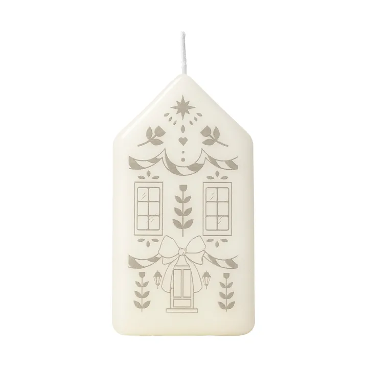 Casa pillar candle - White-Silver - Broste Copenhagen