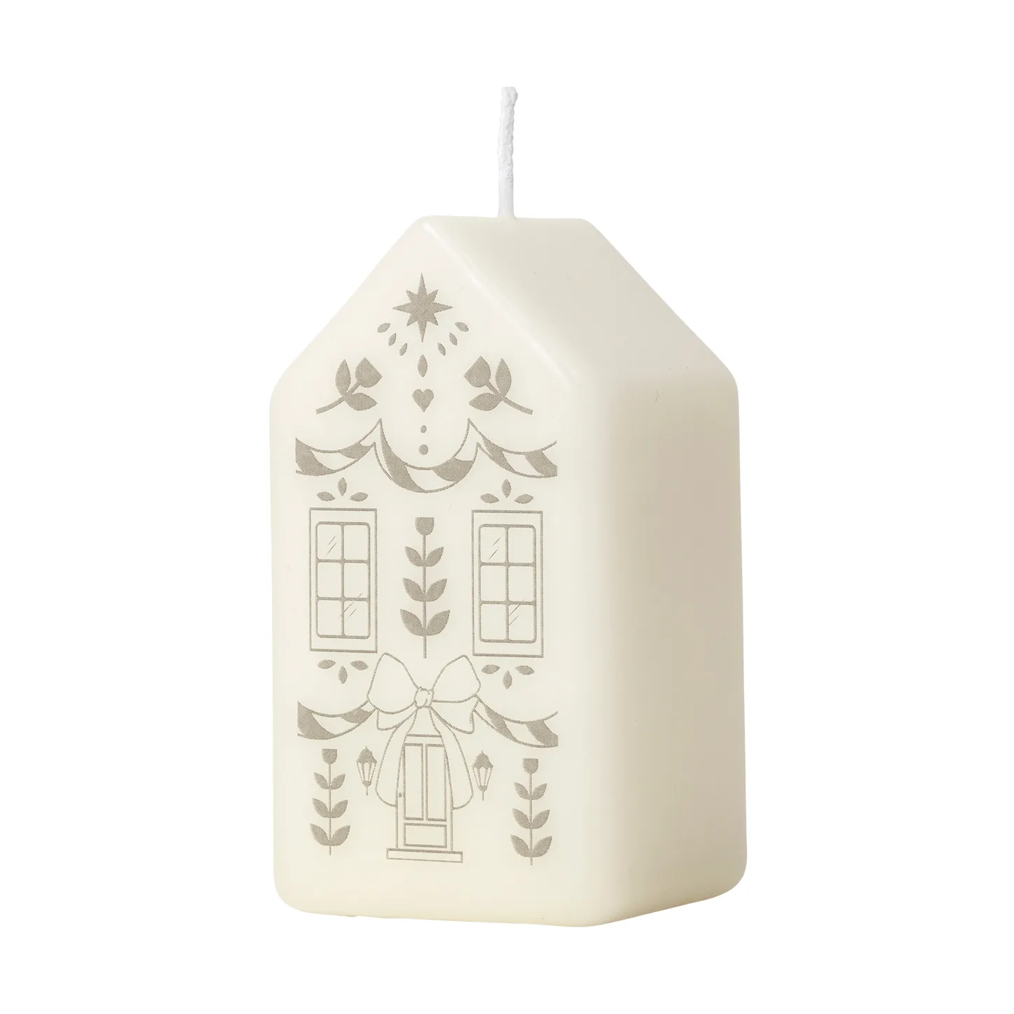 Casa pillar candle, White-Silver Broste Copenhagen