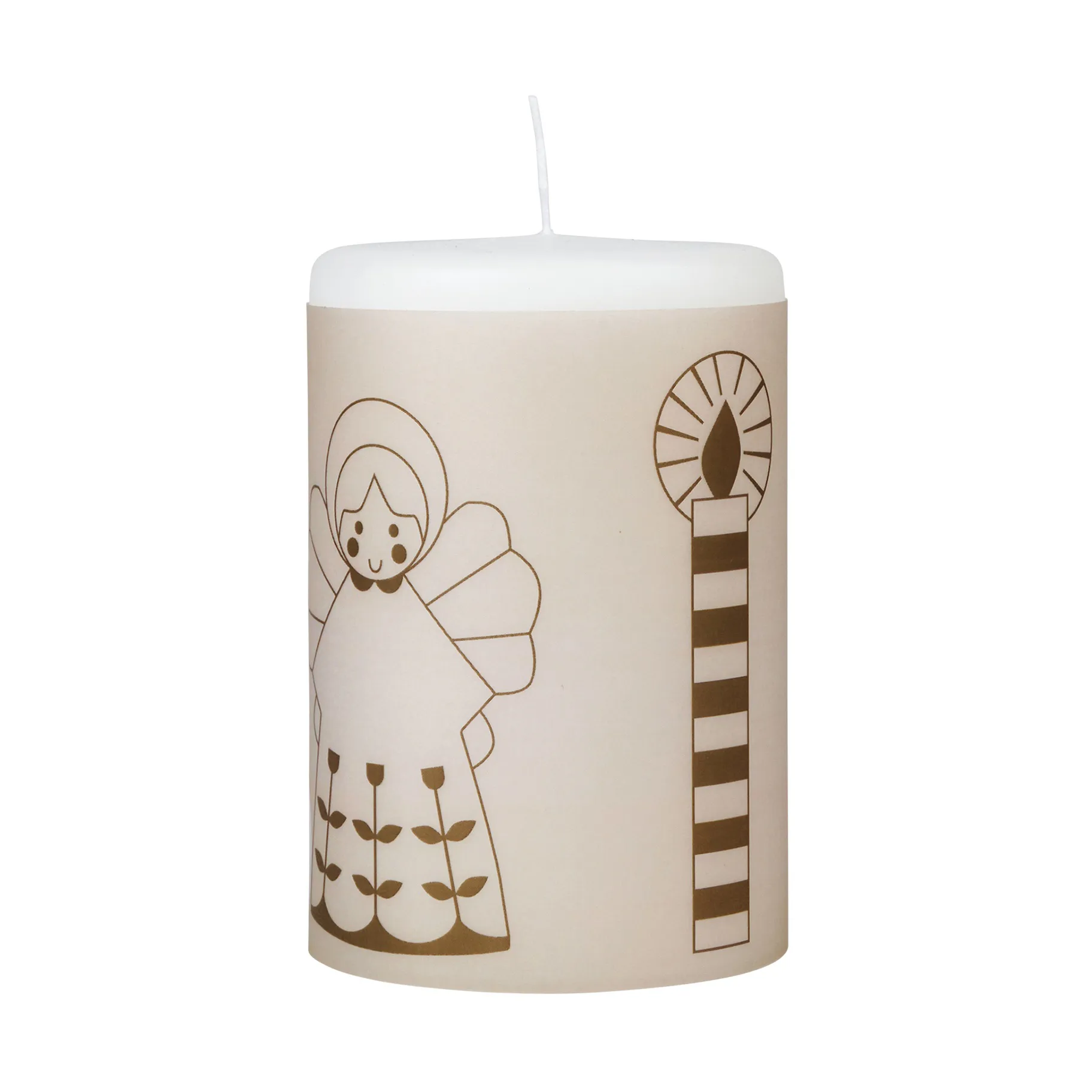 Fairy Tale candle 12 cm, White-green Broste Copenhagen