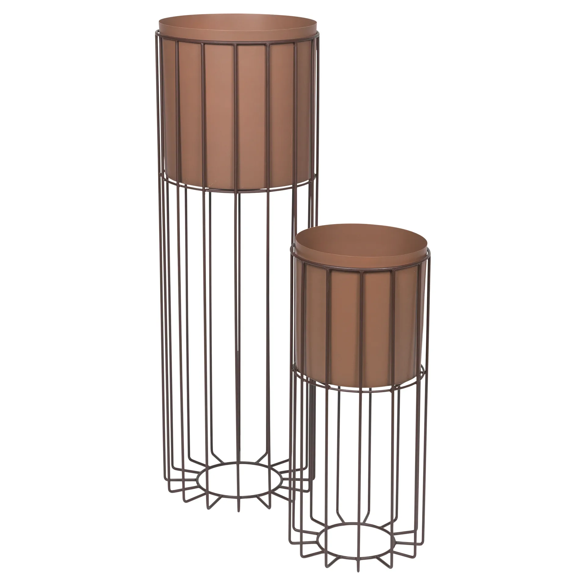 Fenja flower pot with stand 2 parts, rustic brown Broste Copenhagen