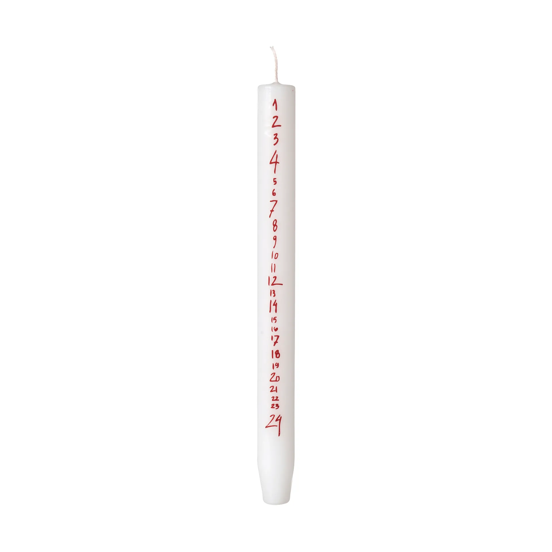 Handwritten advent candle calendar, Pure White-Red Broste Copenhagen
