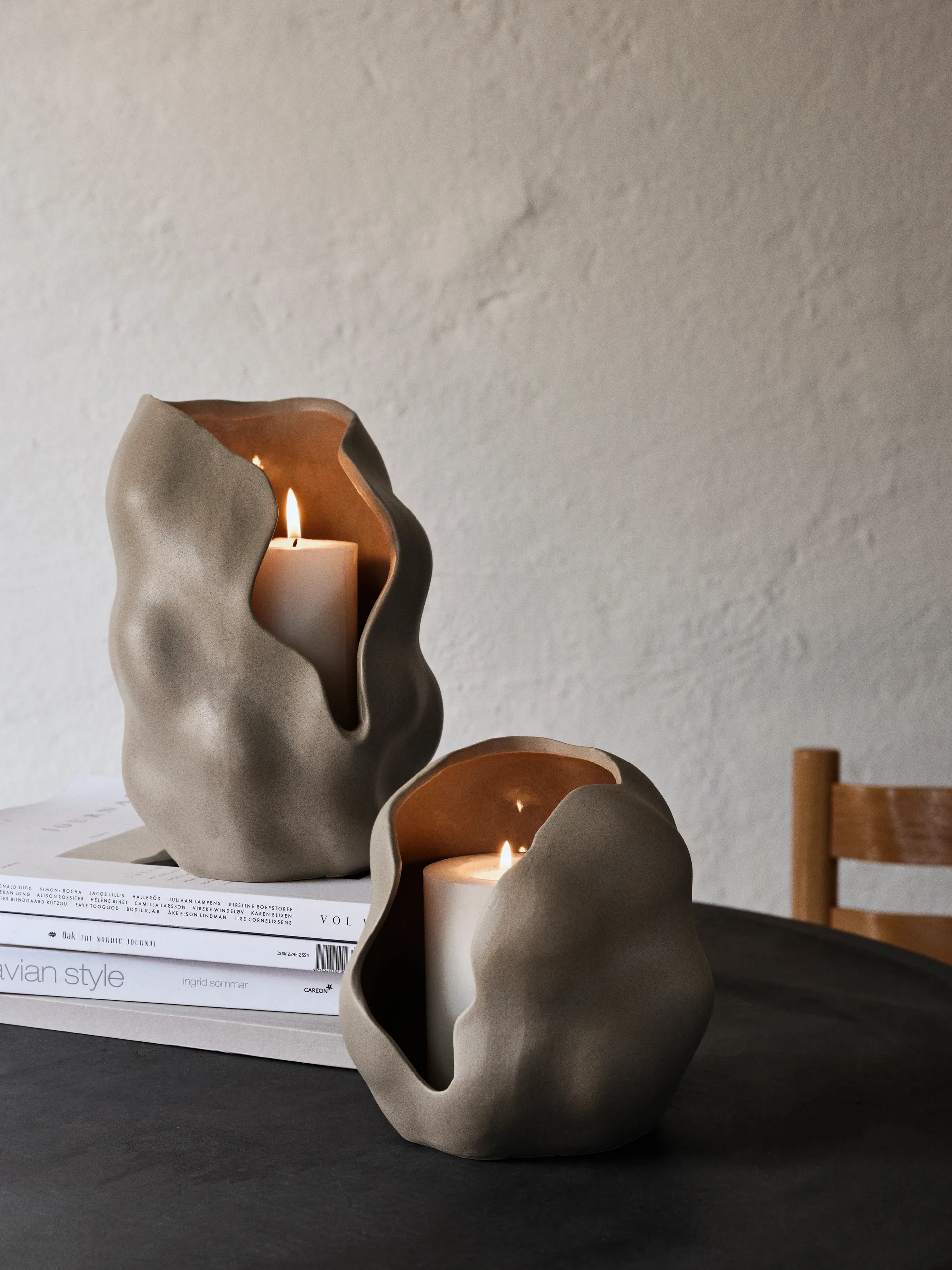 Hekla Hurricane candle lantern, Dove grey, Ø18,6 cm Broste Copenhagen