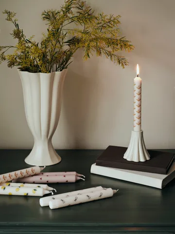 Lemon taper candles 2-pack - White-yellow - Broste Copenhagen