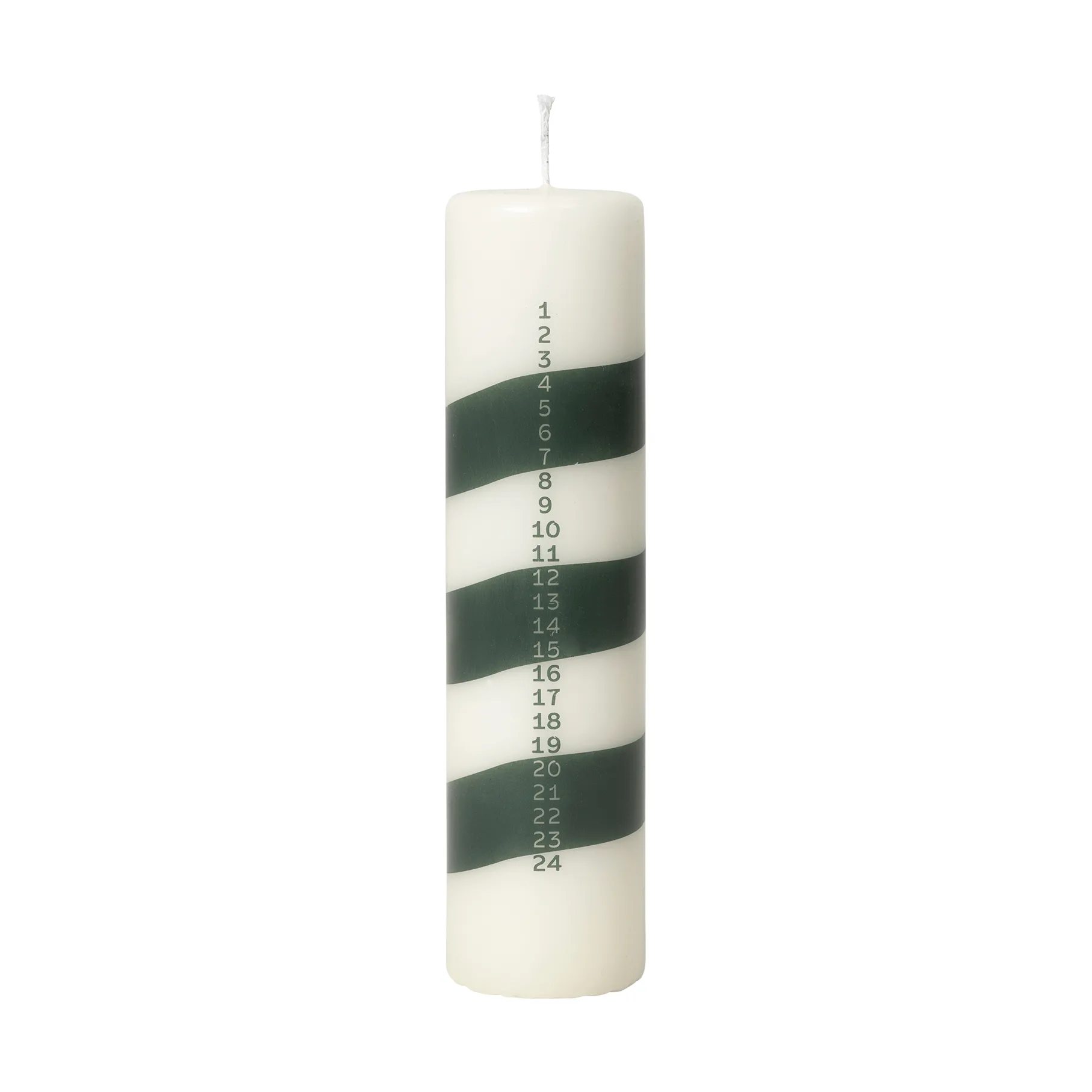 Linea advent candle, Off White-Dark Green Broste Copenhagen