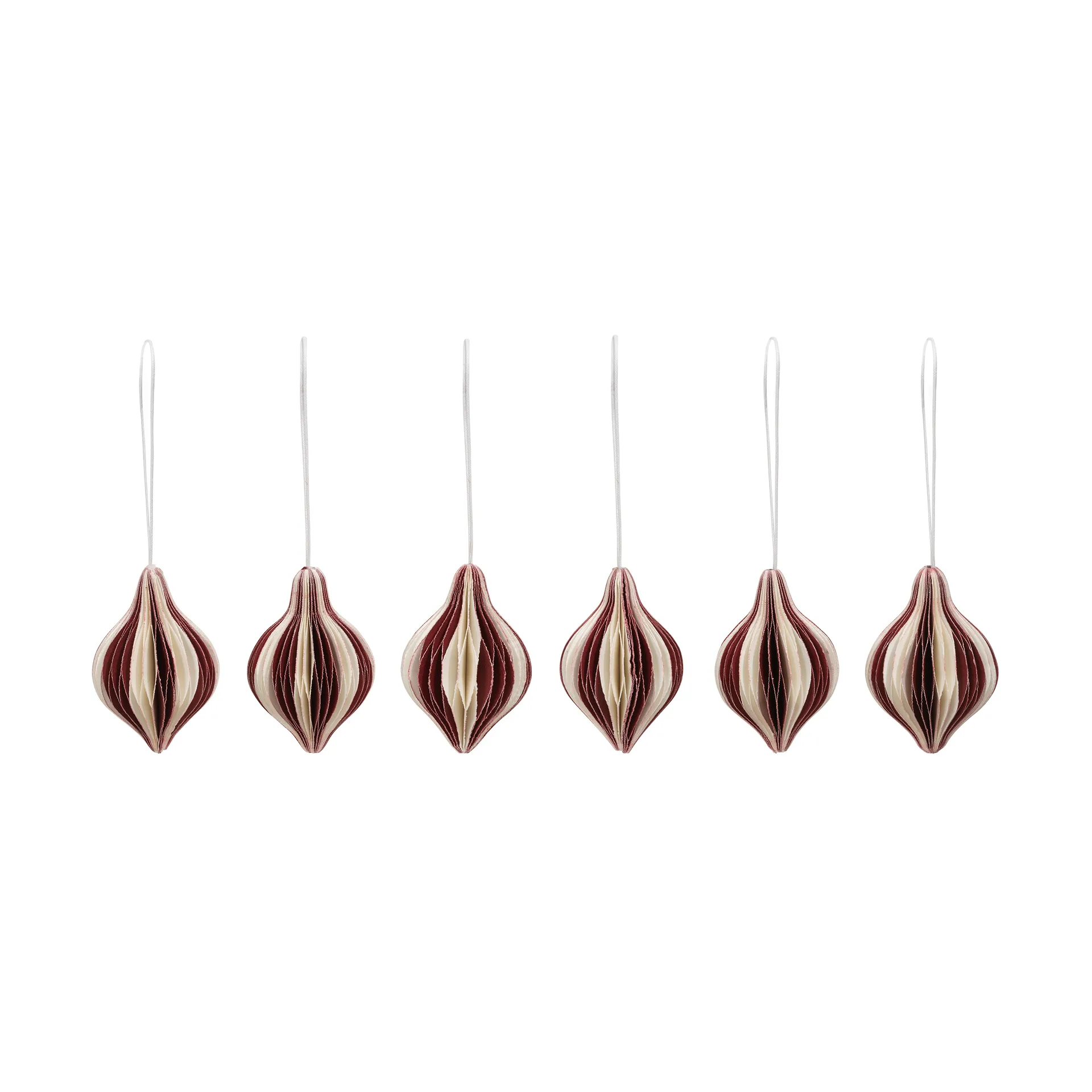 Spira Christmas hanging decoration, Burgundy-Off White Broste Copenhagen