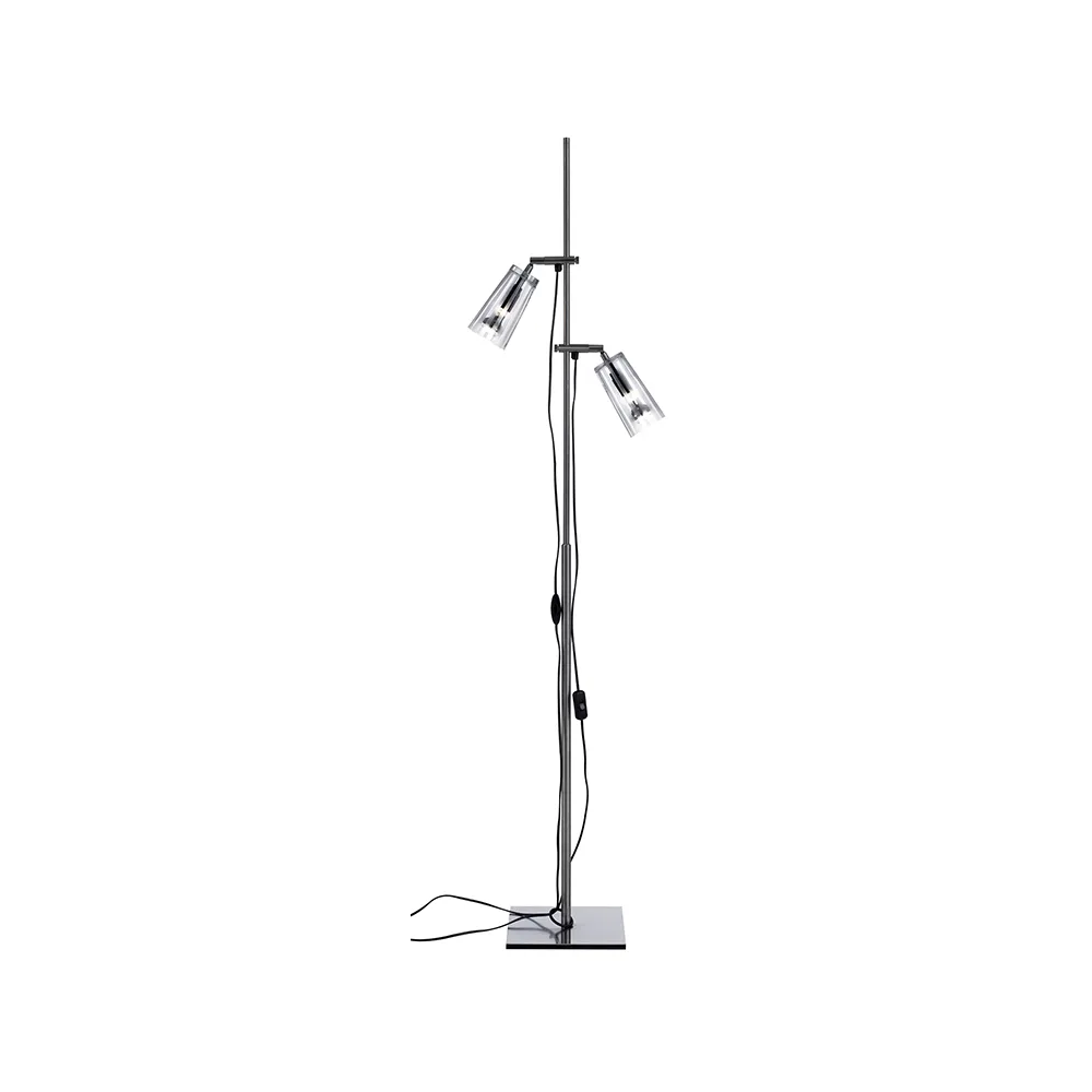 Manhattan 16 floor lamp, Glass clear, frosted vertical band Bsweden