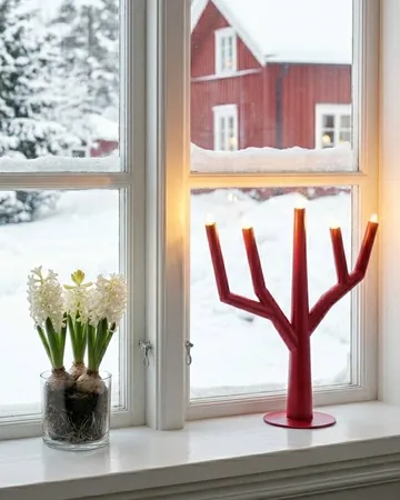 Winter Ruby advent candle holder - Oxide red - By Rydéns