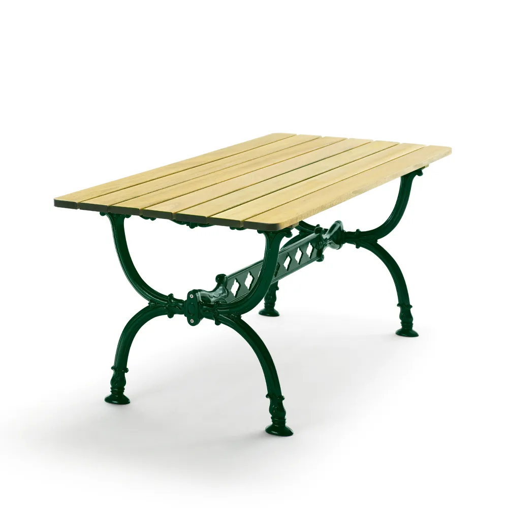 Byarum table 142x72 cm, Pine impregnation, green stand Byarums bruk