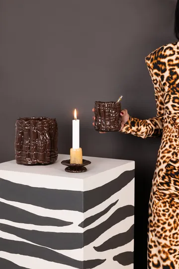 Laranne candle holder Ø10 cm - Brown - Byon