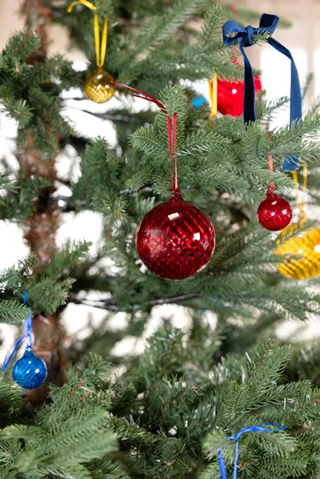 Opacity Christmas tree bauble M Ø8 cm 2-pack - Red - Byon