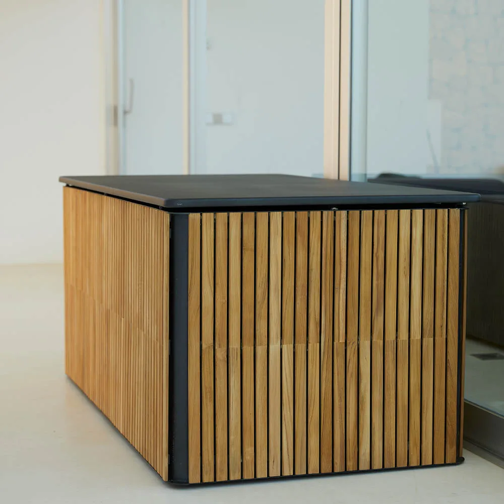 Combine cushion box, Teak, lava grey, large Cane-line