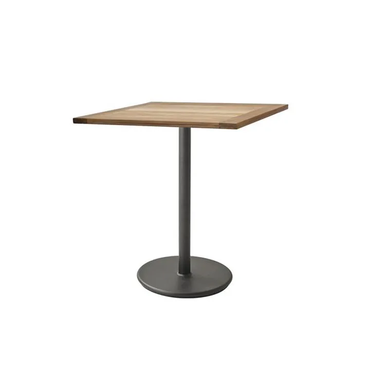 Go coffee table teak 72x72 cm - Lava grey stand - Cane-line