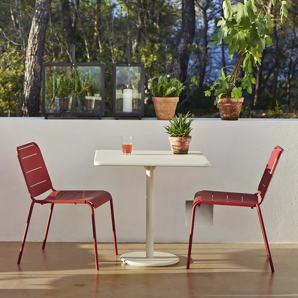Go coffee table teak 72x72 cm, White stand Cane-line