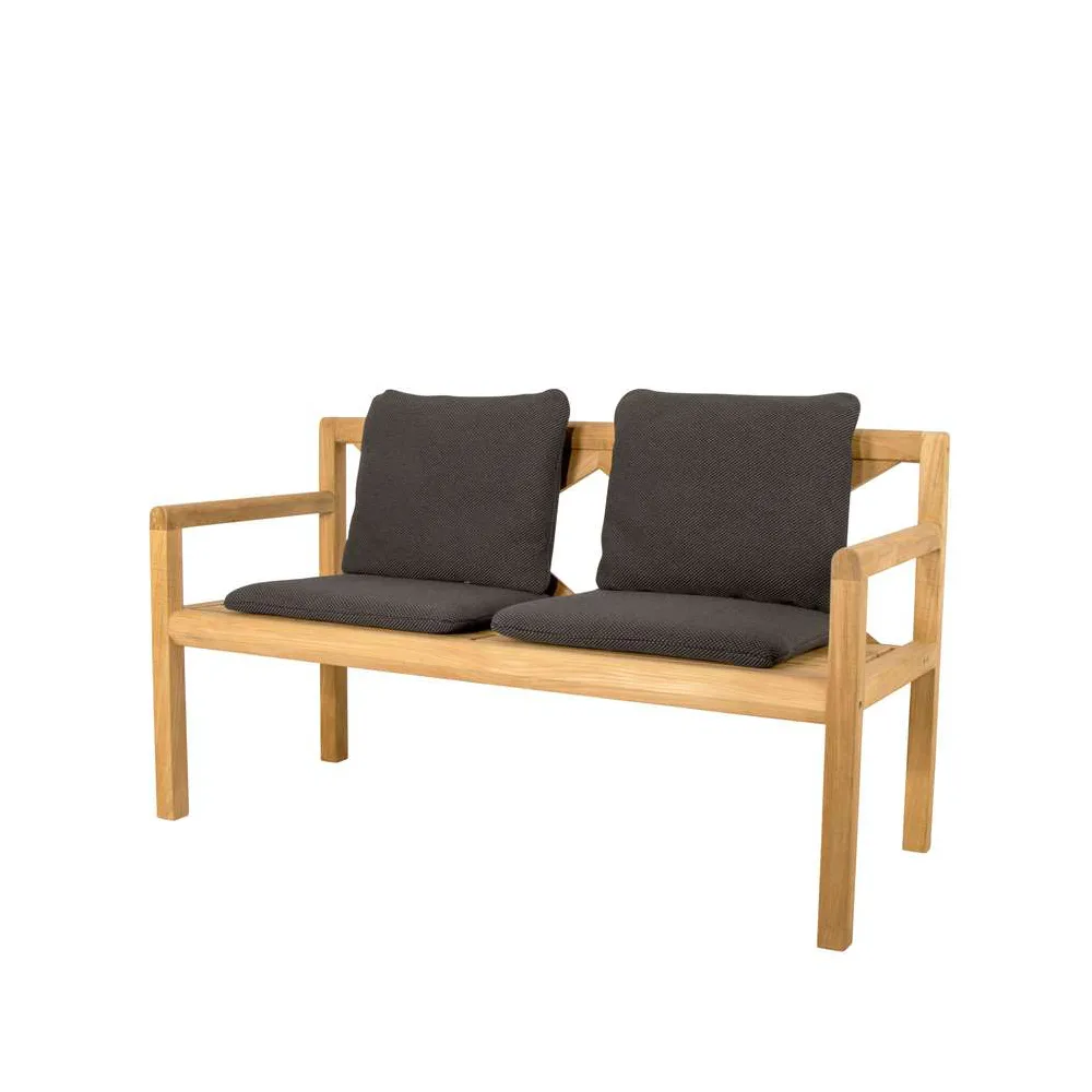Grace 2-seater bench, Dark grey, teak Cane-line