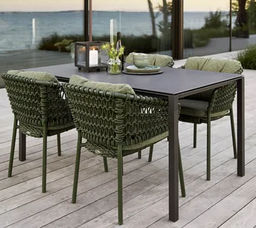 Ocean/Basket/Moments cushion set chair - Wove dark green - Cane-line