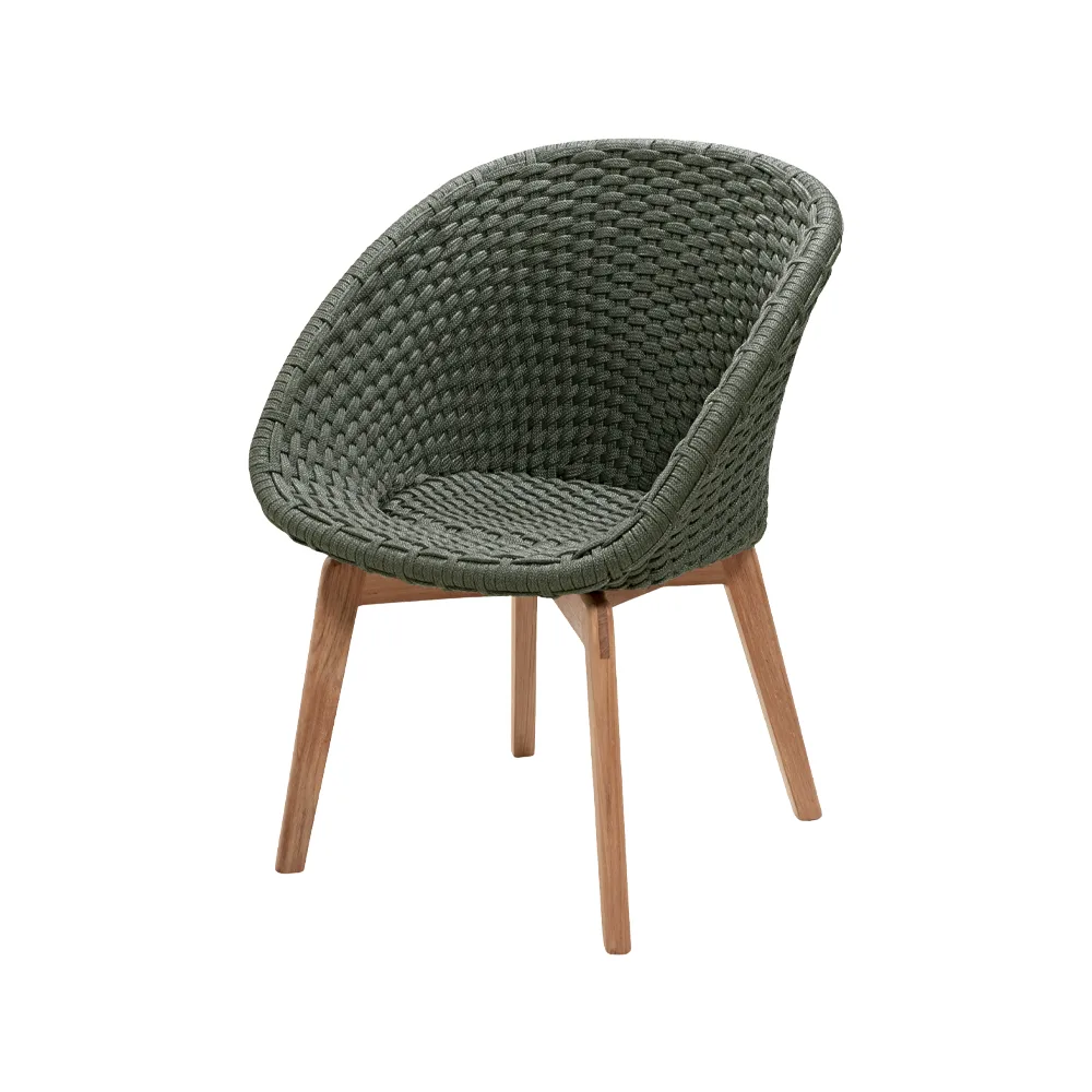 Peacock chair soft rope, Dark green, teak Cane-line